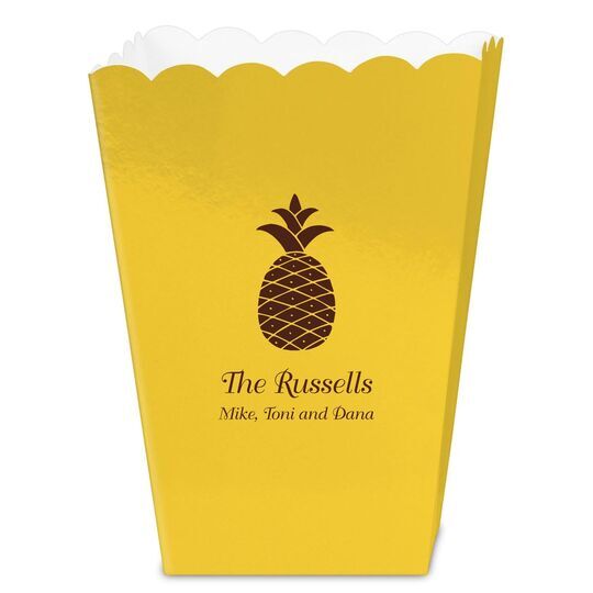 Hawaiian Pineapple Mini Popcorn Boxes